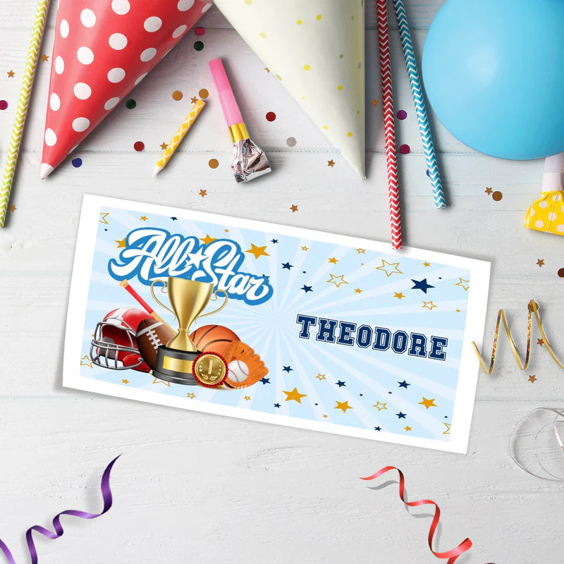 All Star Sports Birthday Decorations, MVP Sport Party Supplies, Sport Star Themed, All Star Digital Template, Editable All Star Sports Image SVG PNG