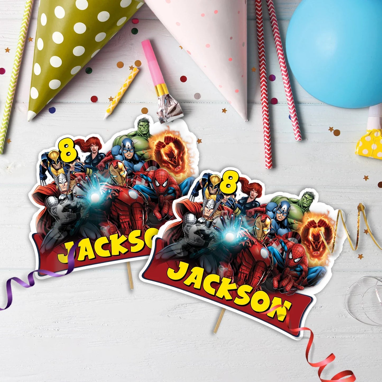 The Avenger Birthday Decorations, Marvel Party Supplies, Hulk, Captain America Themed, Super Heroes Digital Template, Editable The Avenger Image SVG PNG