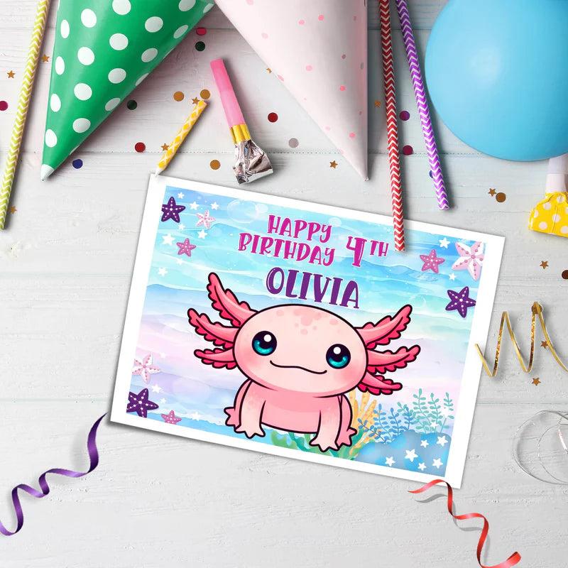 Axolotl Cake Topper Icing Sheet Images Personalized Decor