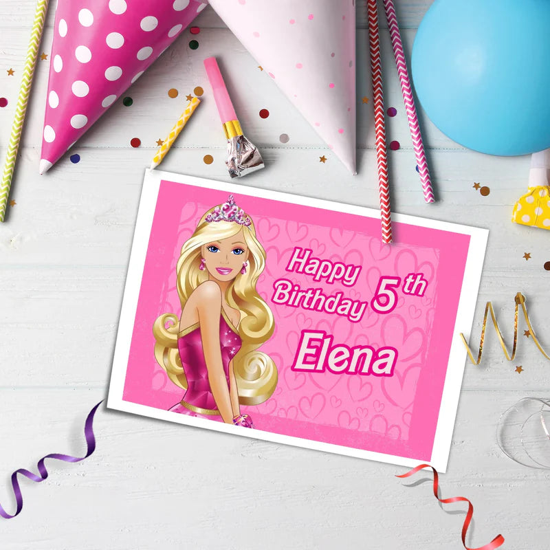 Barbie Personalized Edible Sheet Cake Topper