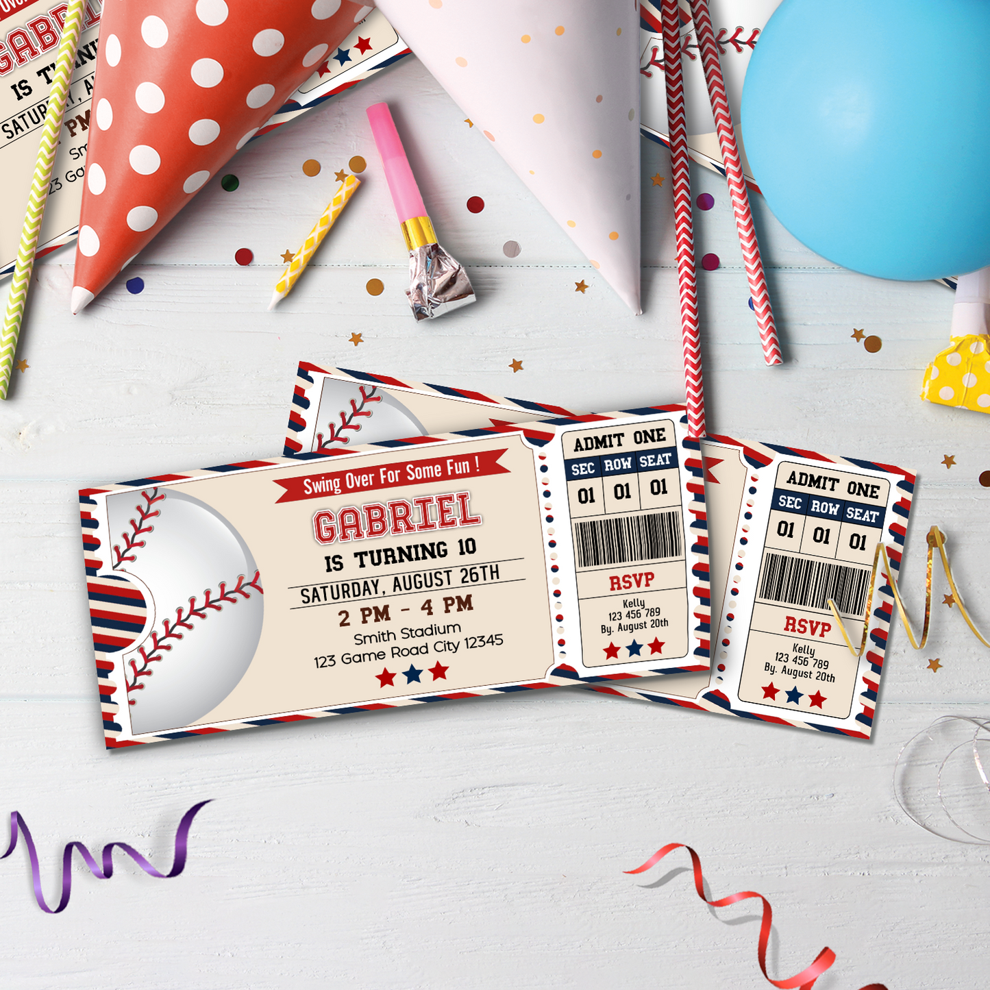Baseball Birthday Decorations, MLB Baseball NZ Party Supplies, Dogers Red Sox Huckies Twins Royal Rangers Themed, Baseball & Glove Digital Template, Editable Baseball Image SVG PNG