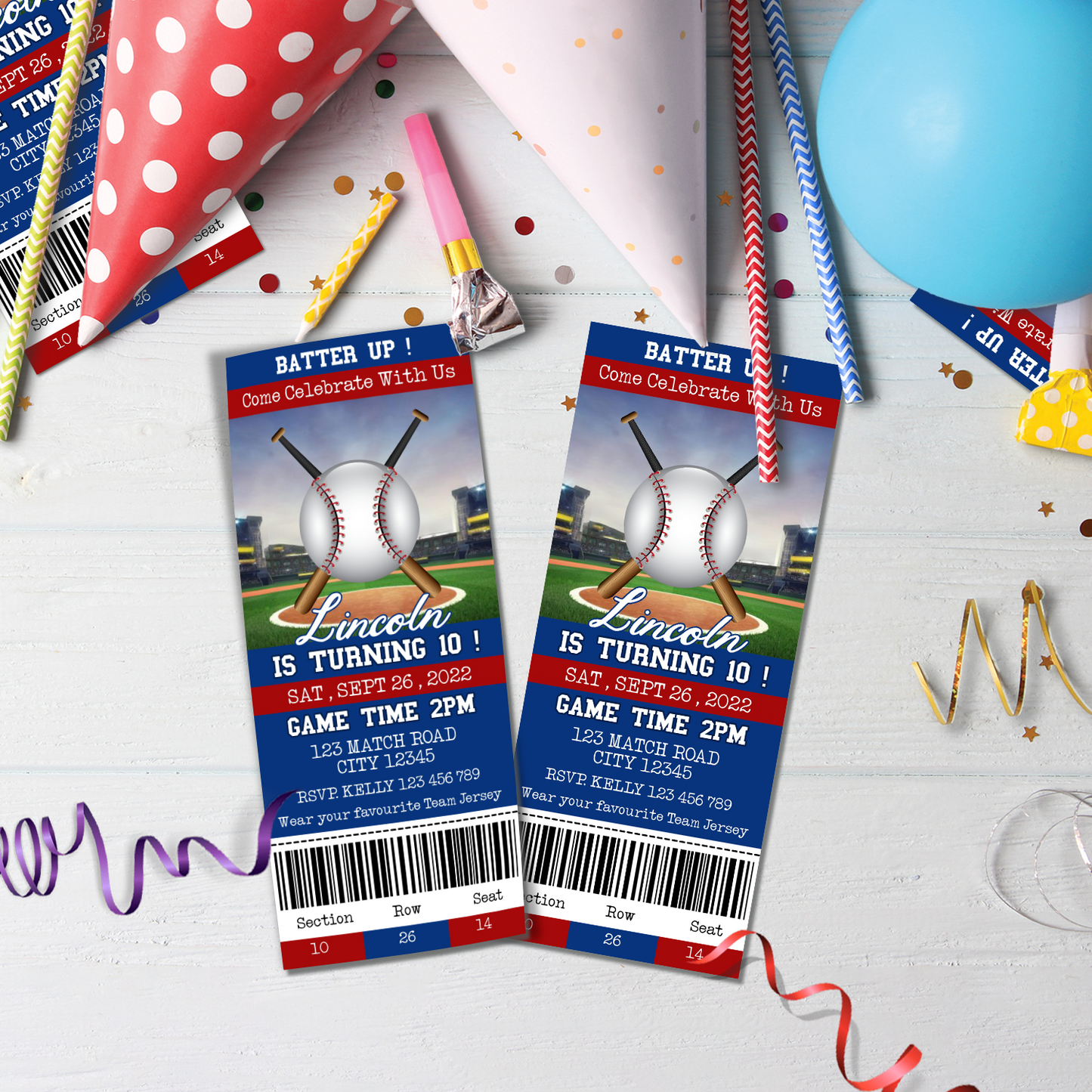 Baseball Birthday Decorations, MLB Baseball NZ Party Supplies, Dogers Red Sox Huckies Twins Royal Rangers Themed, Baseball & Glove Digital Template, Editable Baseball Image SVG PNG