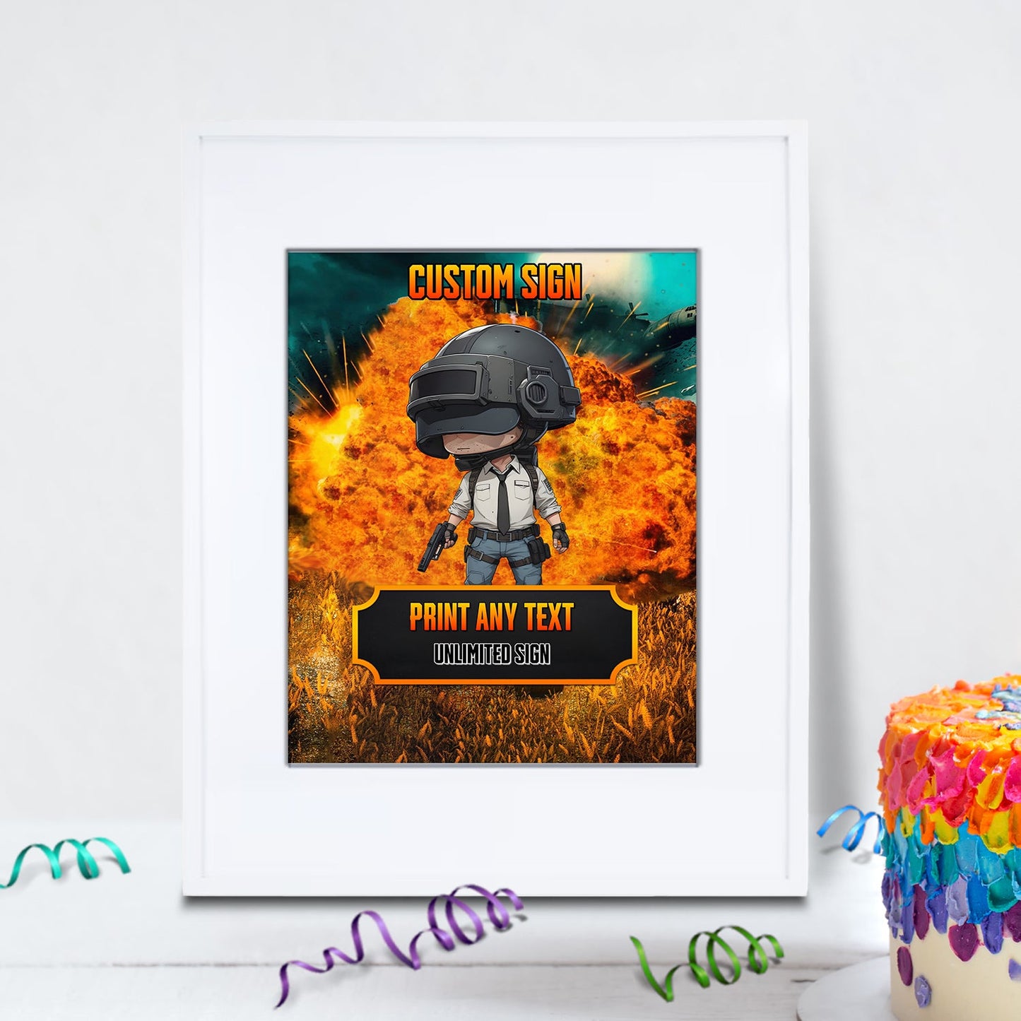 PUBG Birthday Decorations, PUBG Battle Royale Party Supplies, PUBG : Battlegrounds Themed, PUBG Digital Template, Editable PUBG Image SVG PNG