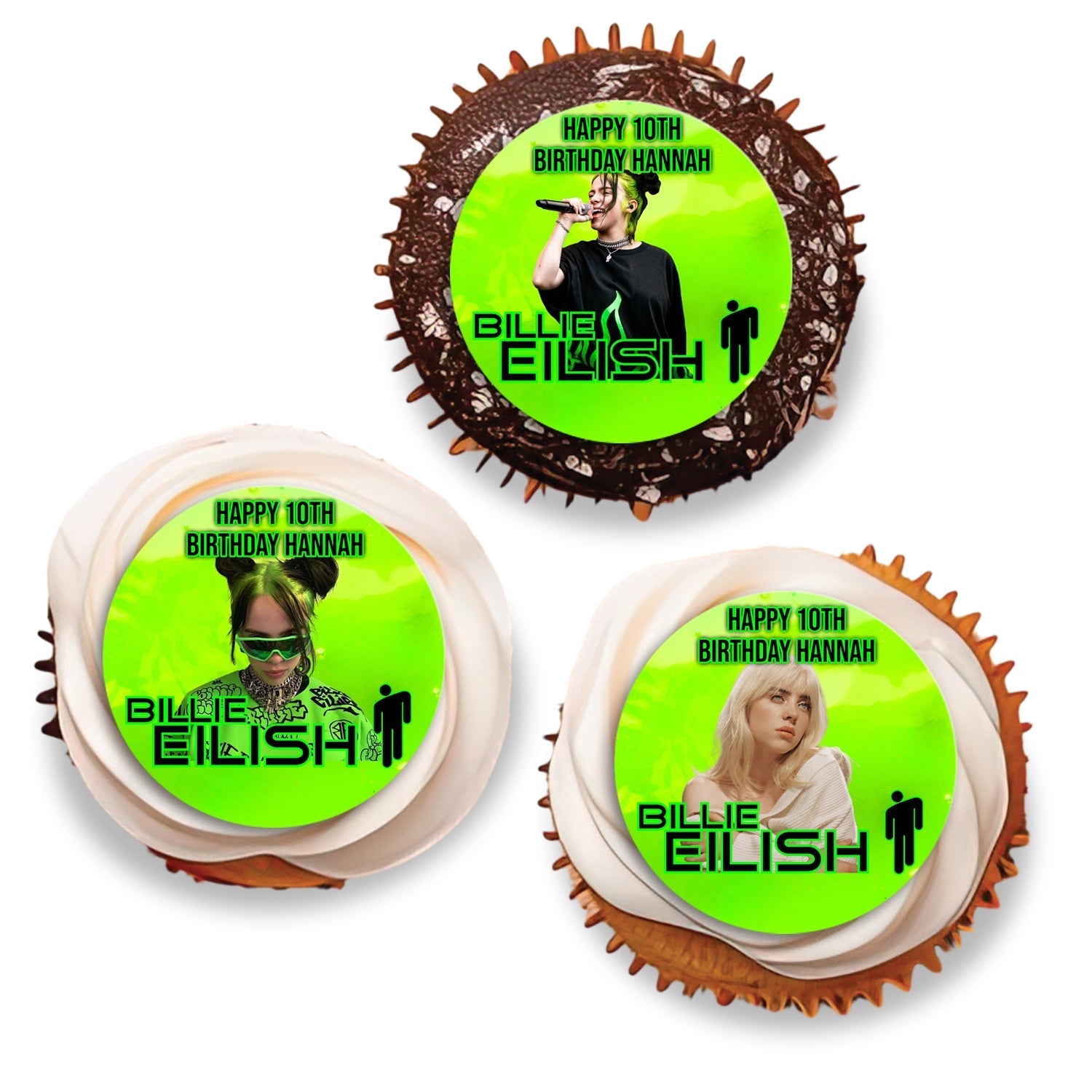 Billie Eilish Personalized Cupcakes Toppers - Custom Cupcake ...