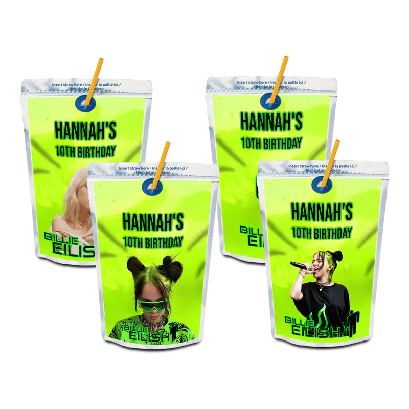 Billie Eilish Juice Pouch Label