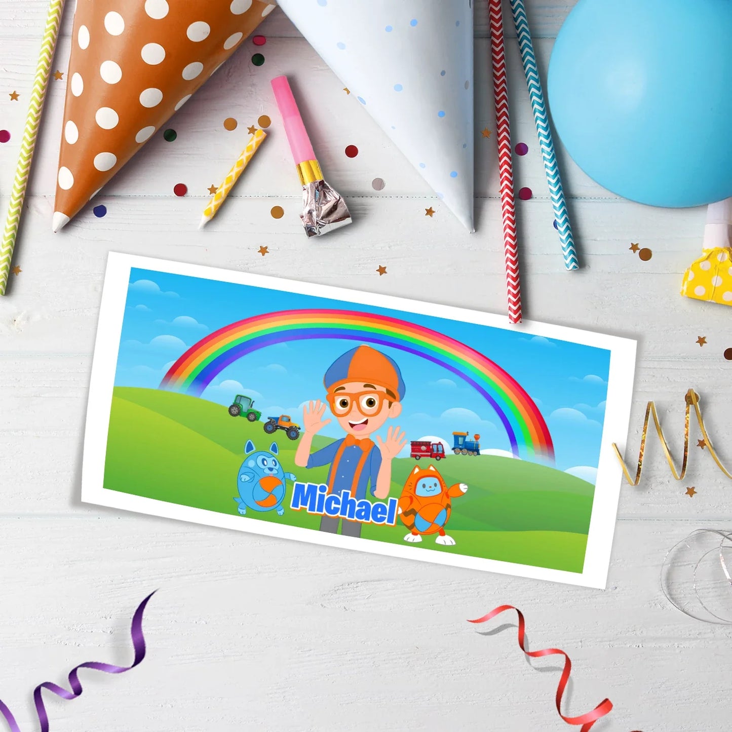 Educational theme Birthday Decorations, Blippi Party Supplies, Blippi Themed, TV Series Digital Template, Editable Blippi Image SVG PNG