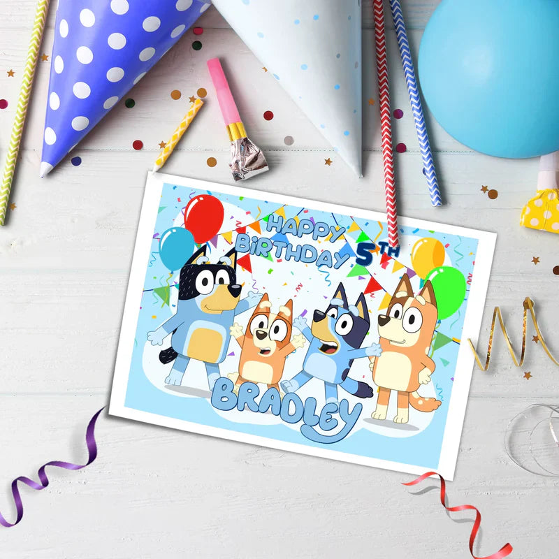 Bluey Personalized Edible Sheet Cake Topper