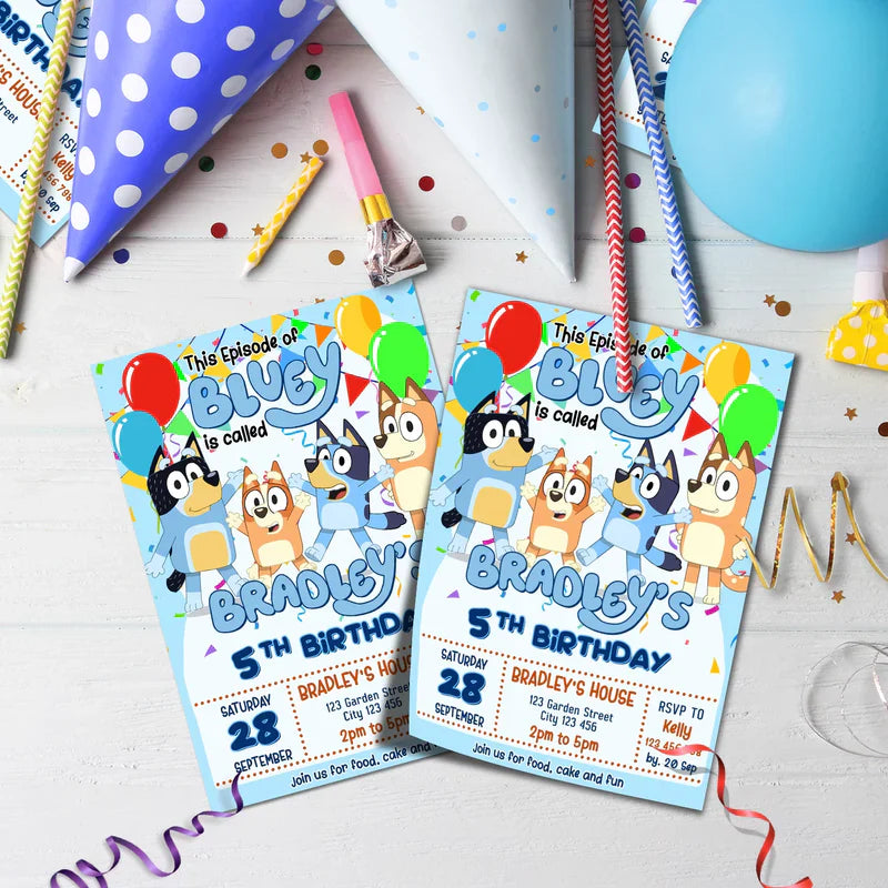 Bluey Birthday Decorations, Bluey and Bingo Party Supplies, Bluey Themed, Bluey Digital Template, Editable Bluey Image SVG PNG