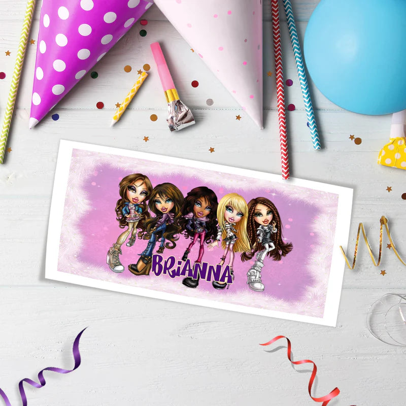 Bratz Birthday Decorations, Fashion Doll Party Supplies, Bratz Cloe Themed, Yasmin, Jade, Sasha Digital Template, Editable Bratz Image SVG PNG