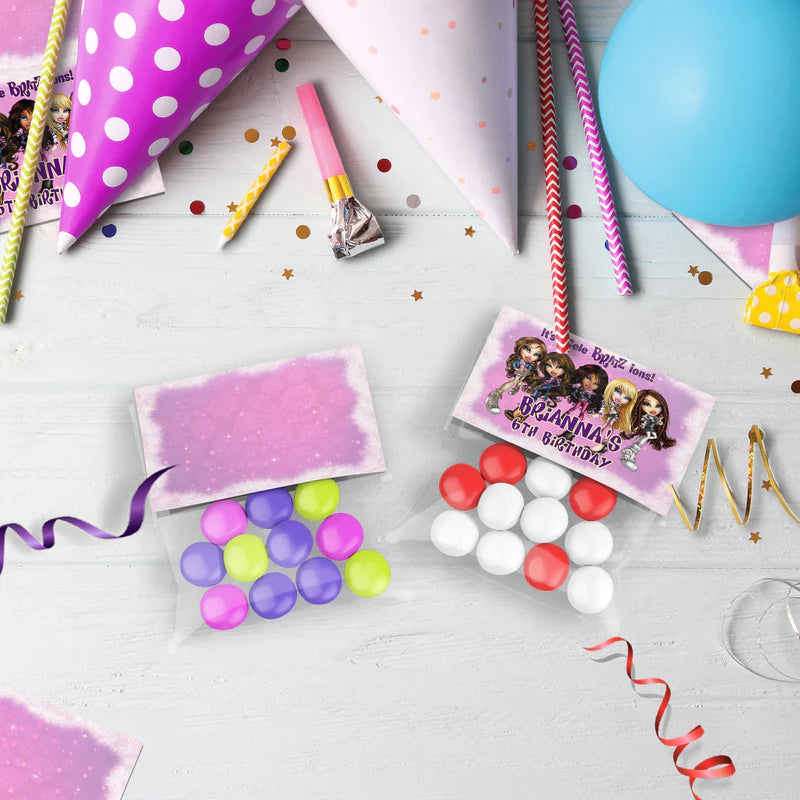 Bratz Birthday Decorations, Fashion Doll Party Supplies, Bratz Cloe Themed, Yasmin, Jade, Sasha Digital Template, Editable Bratz Image SVG PNG