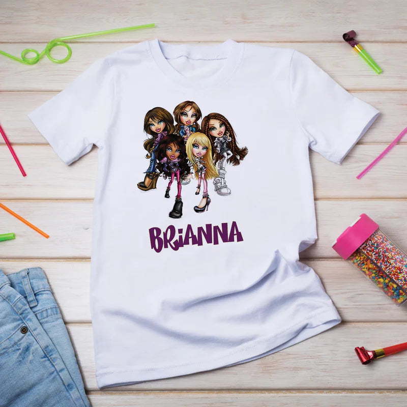 Bratz Birthday Decorations, Fashion Doll Party Supplies, Bratz Cloe Themed, Yasmin, Jade, Sasha Digital Template, Editable Bratz Image SVG PNG