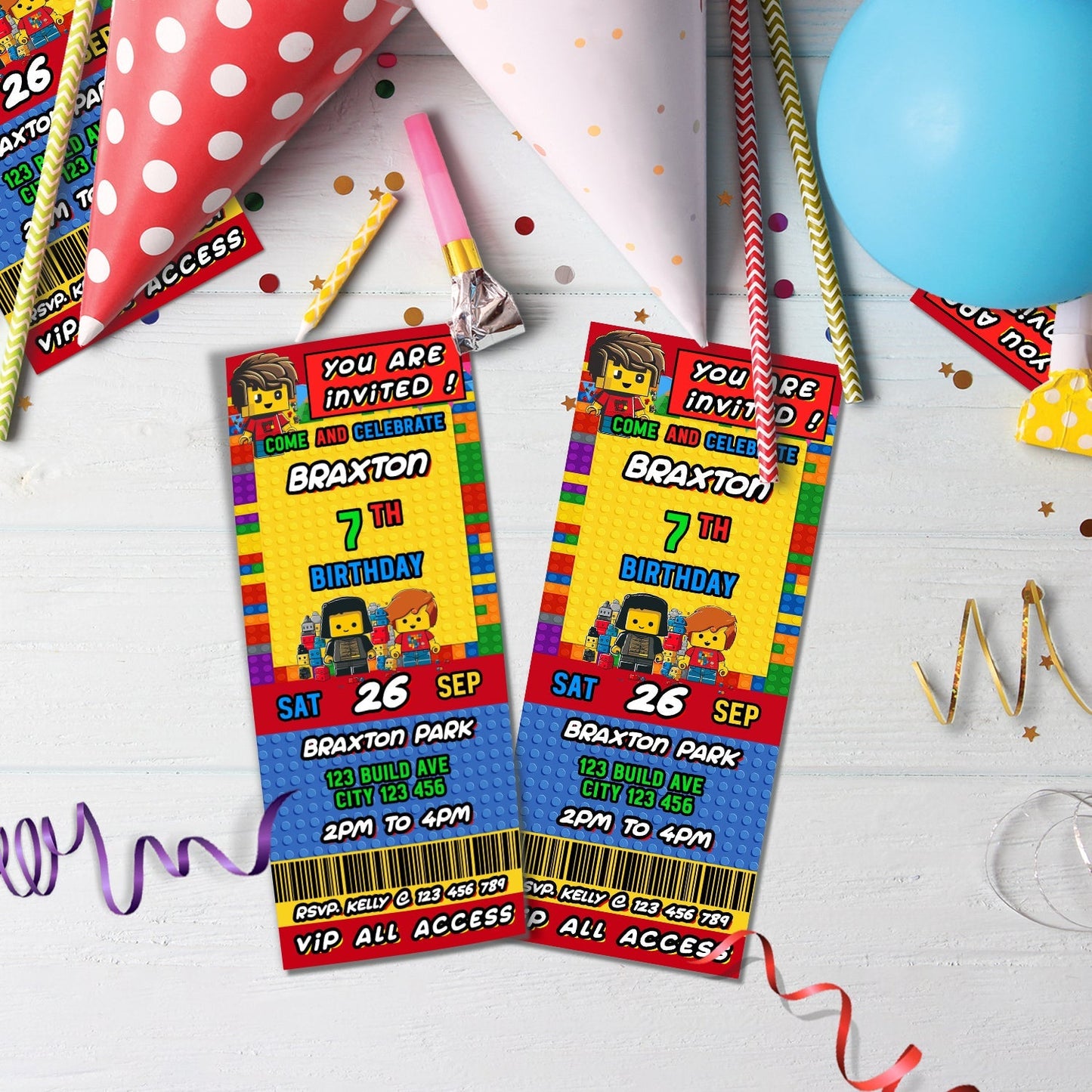 Lego City Birthday Decorations, Building Blocks Party Supplies, Bricks, Lego, Brick SVG