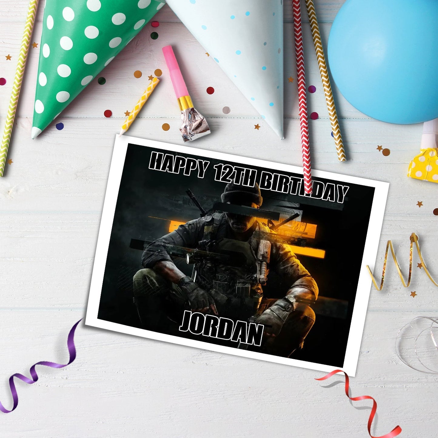 Call of Duty Personalized Edible Sheet Cake Topper - - Custom Edible Cake Toppers for Call of Duty Themed Parties