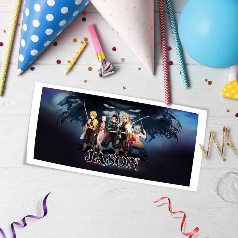 Demon Slayer Birthday Decorations, Anime Series Party Supplies, Demon Slayer Themed, Demon Slayer Digital Template, Editable Demon Slayer Image SVG PNG