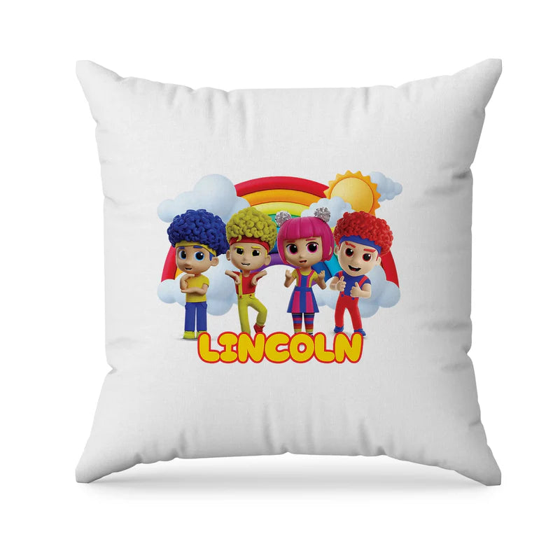 D Billions sublimation pillowcase with kids theme pattern and bold colors, fabric pillowcase on white background