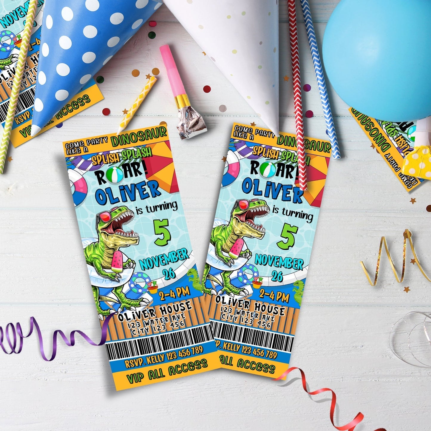 Dinosaur Birthday Decorations, Trex Party Supplies, Jurassic Park, Dino Pool Party, Dinosaur SVG