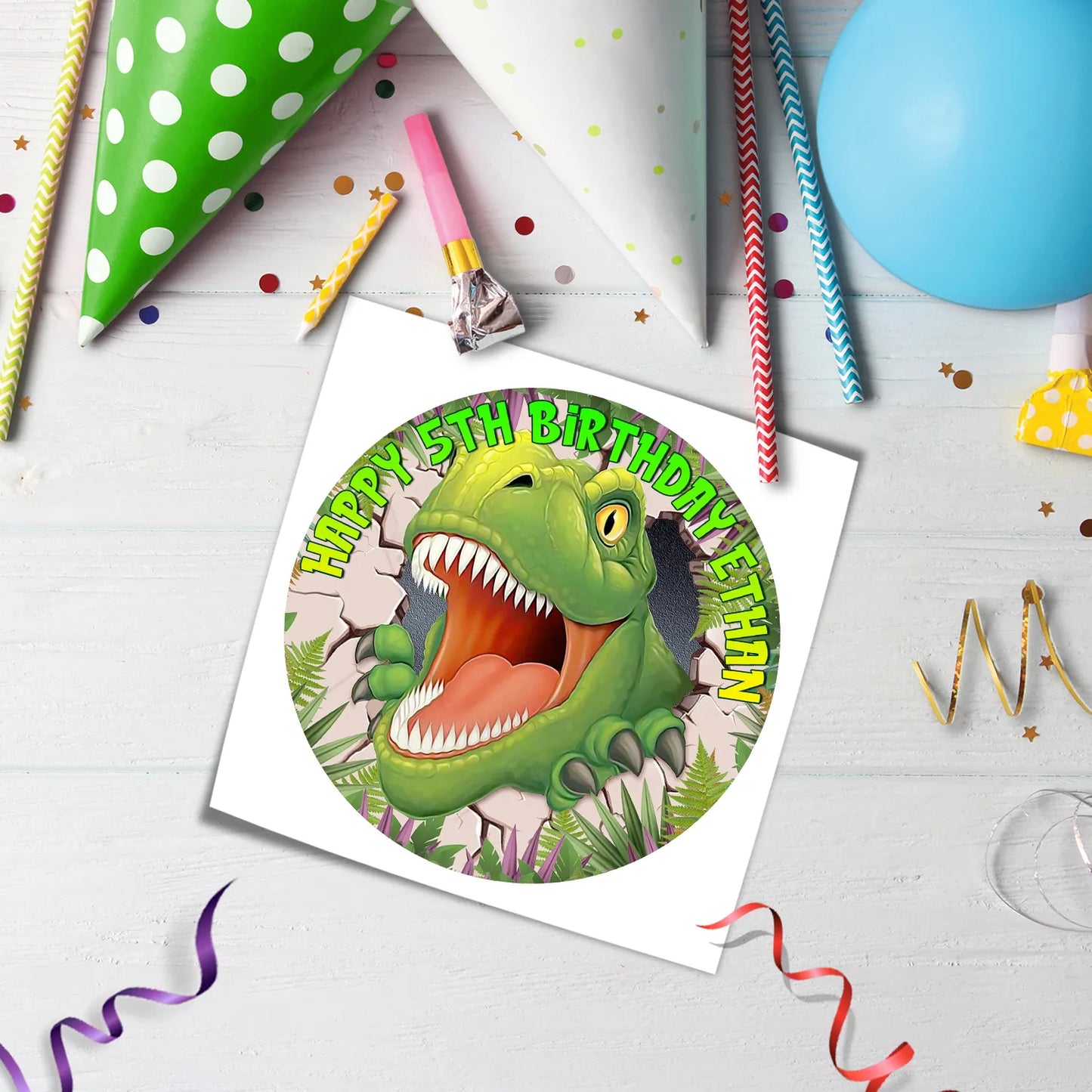 Dinosaur Edible Image Cake Topper