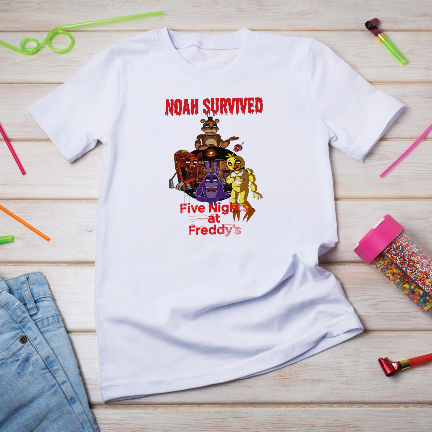 FNAF Birthday Decorations, FNAF Game Party Supplies, FNF vs FNAF Themed, FNAF Video Game Digital Template, Editable FNAF - Five Nights At Freddy's Image SVG PNG