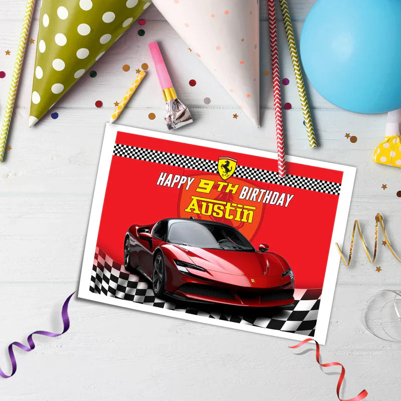 Ferrari Sheet Cake Topper Custom Edible Print for Celebrations