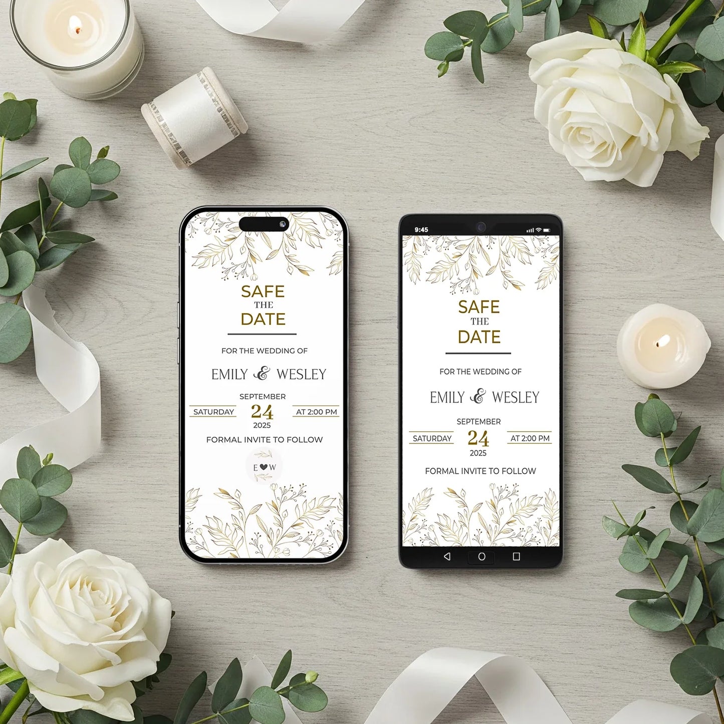 Gold Flower DIY Wedding, Gold Foil Wedding Party Supplies, Golden Flower Themed, Gold Wild Digital Template, Editable Gold Wild Flower Image SVG PNG