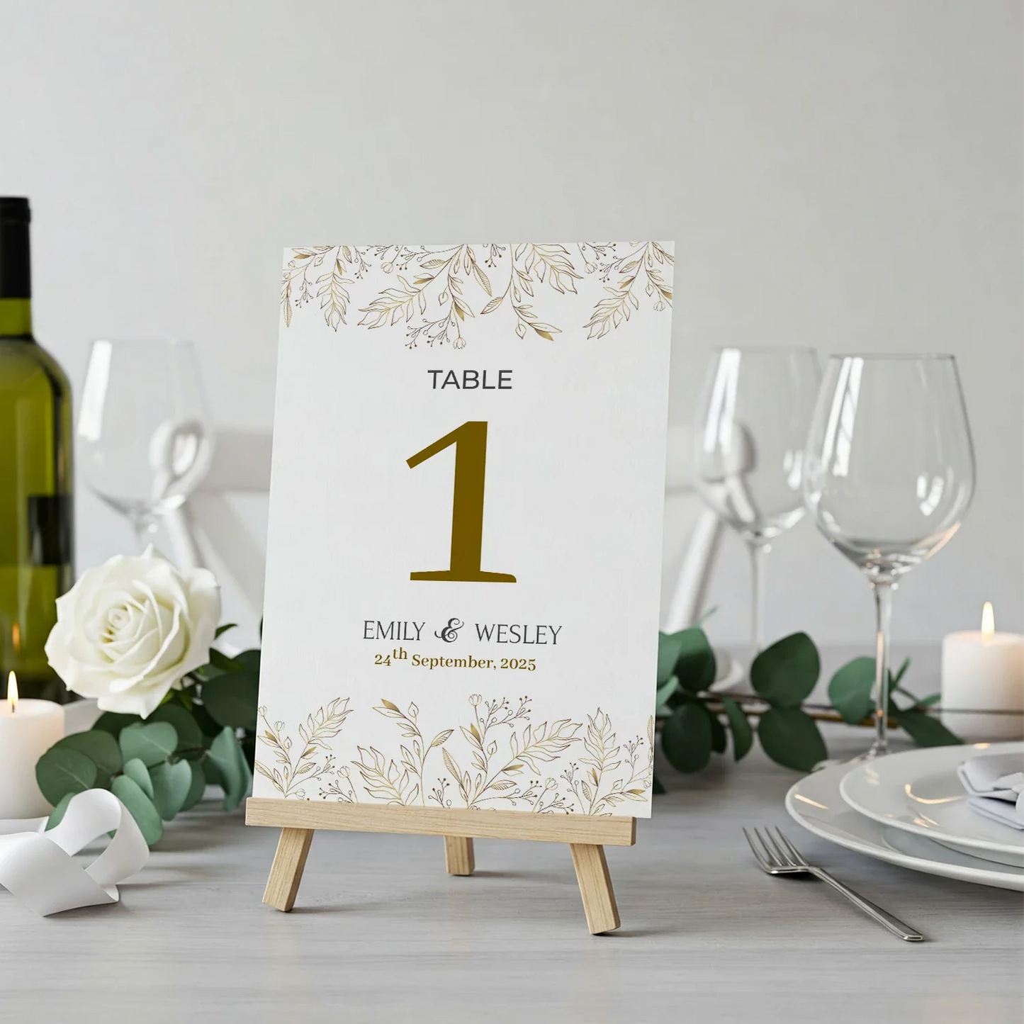 Gold Flower DIY Wedding, Gold Foil Wedding Party Supplies, Golden Flower Themed, Gold Wild Digital Template, Editable Gold Wild Flower Image SVG PNG