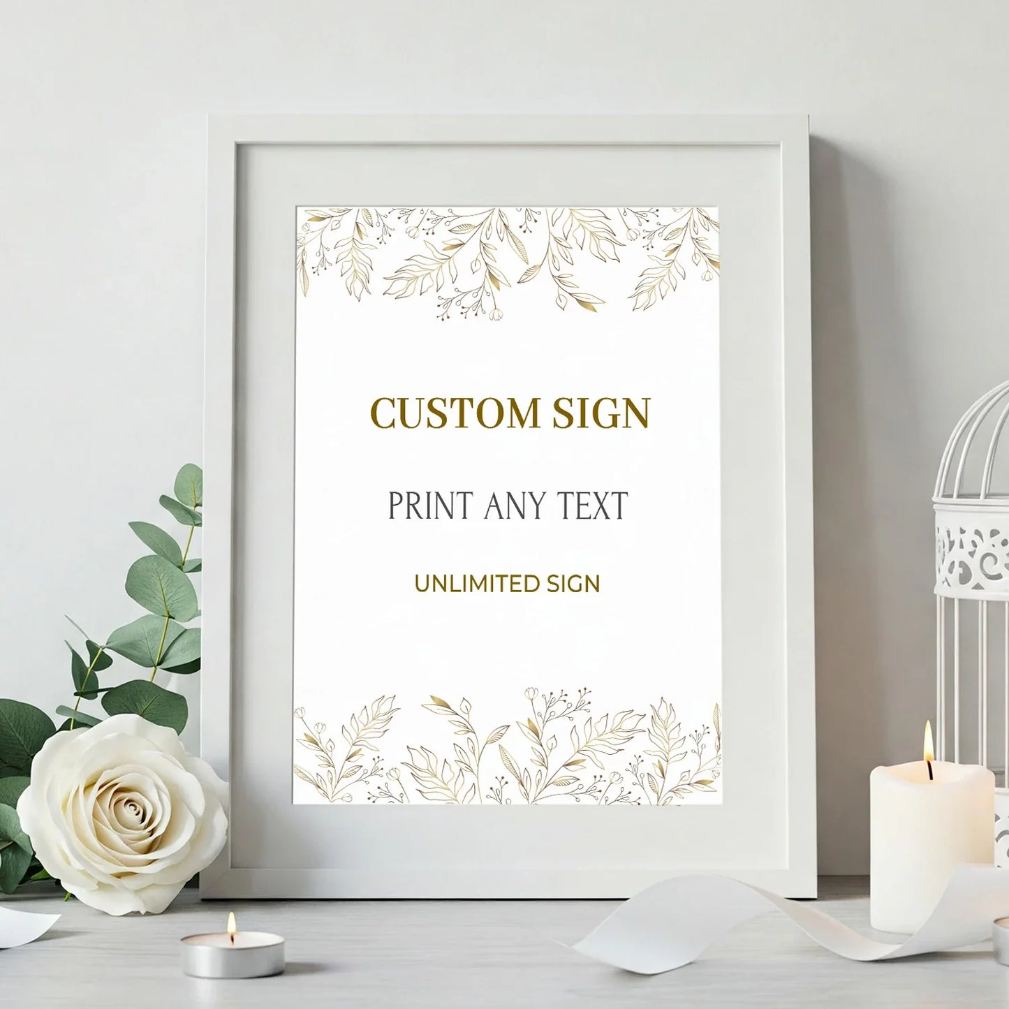 Gold Flower DIY Wedding, Gold Foil Wedding Party Supplies, Golden Flower Themed, Gold Wild Digital Template, Editable Gold Wild Flower Image SVG PNG