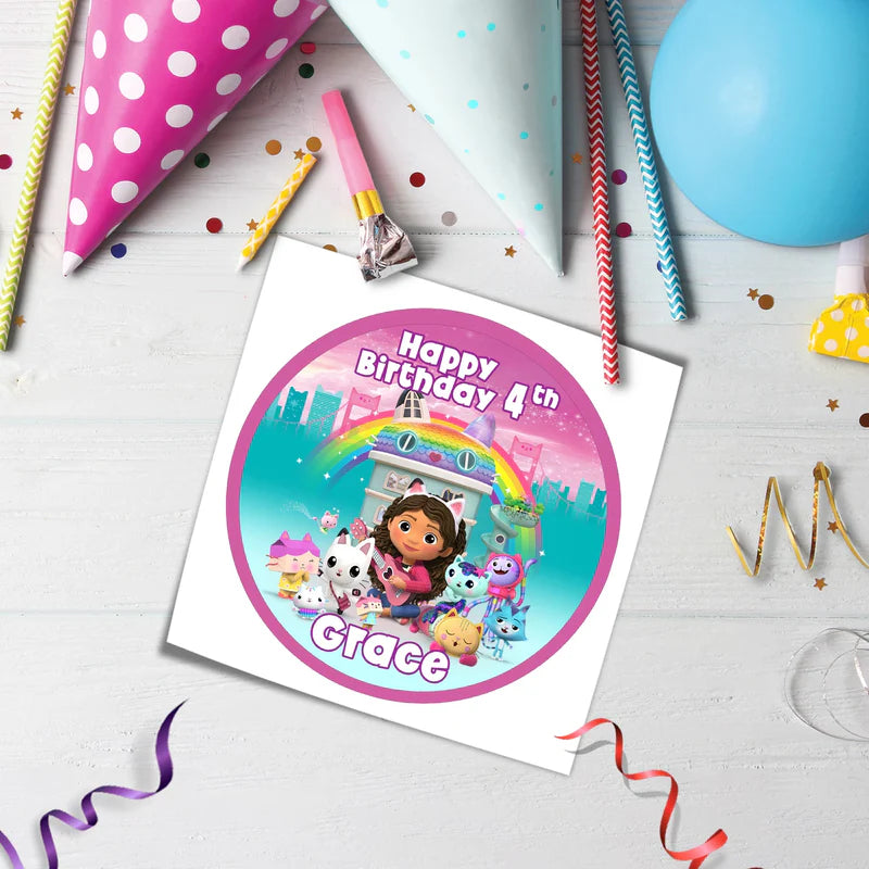 Gabbys Dollhouse Icing Sheet Cake Images Personalized Party Decoration