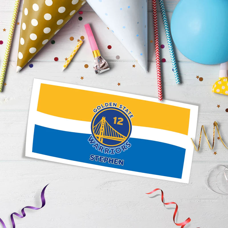 Golden State Warriors Birthday Decorations, NBA Team Party Supplies, Basketball Themed, GSW Stephen Curry Digital Template, Editable Golden State Warriors Image SVG PNG
