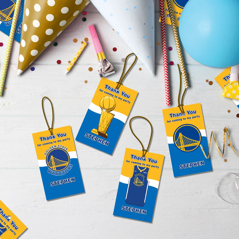 Golden State Warriors Birthday Decorations, NBA Team Party Supplies, Basketball Themed, GSW Stephen Curry Digital Template, Editable Golden State Warriors Image SVG PNG