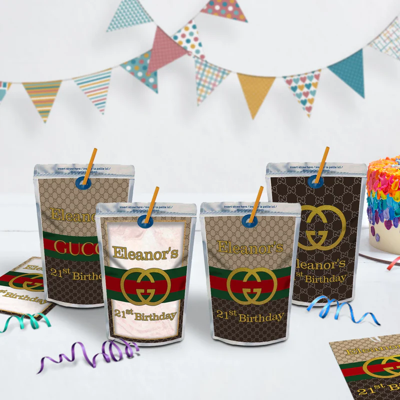 Gucci Inspired Birthday Decorations, Gucci Inspired Party Supplies, Gucci Inspired Themed, Gucci Style Inspired Digital Template, Editable Gucci Inspired Image SVG PNG