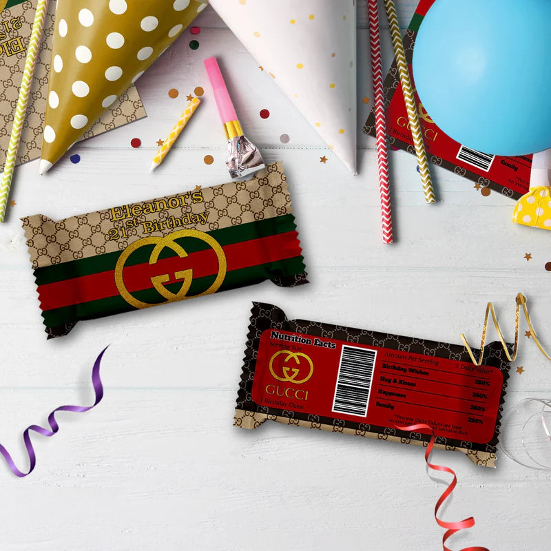 Gucci Inspired Birthday Decorations, Gucci Inspired Party Supplies, Gucci Inspired Themed, Gucci Style Inspired Digital Template, Editable Gucci Inspired Image SVG PNG