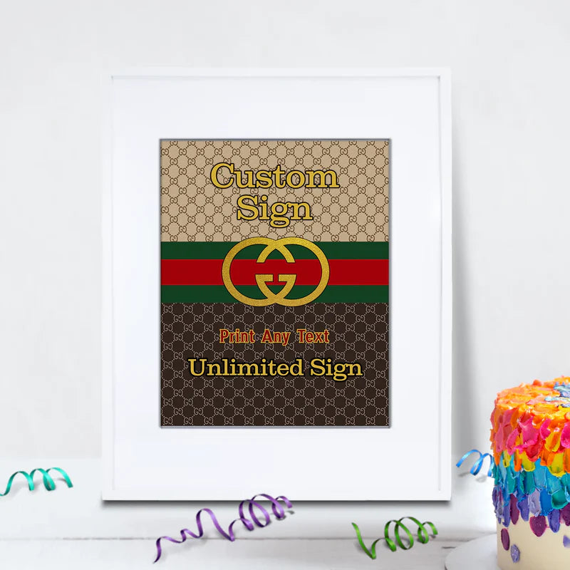Gucci Inspired Birthday Decorations, Gucci Inspired Party Supplies, Gucci Inspired Themed, Gucci Style Inspired Digital Template, Editable Gucci Inspired Image SVG PNG