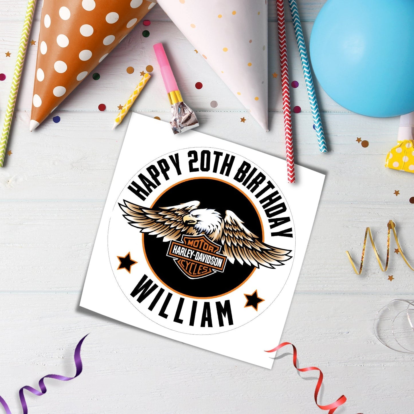 Harley Davidson Edible Icing Sheet Cake Images Custom Party Cake Decor