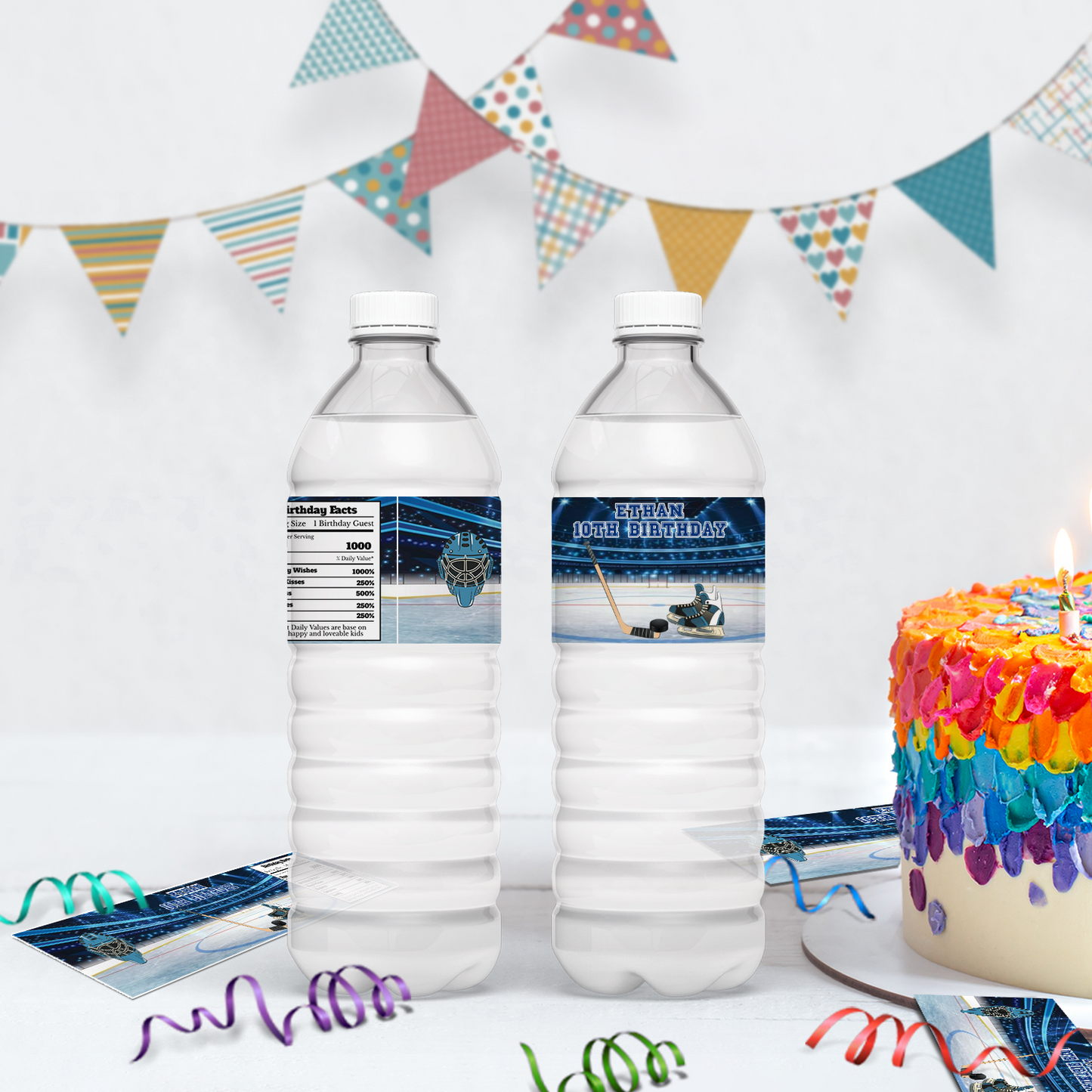 Hockey Birthday Decorations, NHL Party Supplies, Ice Skating Themed, Oilers Maple Leaf Canucks Bruin Sabres Hurricanes Devils Islanders Digital Template, Editable Hockey Image SVG PNG