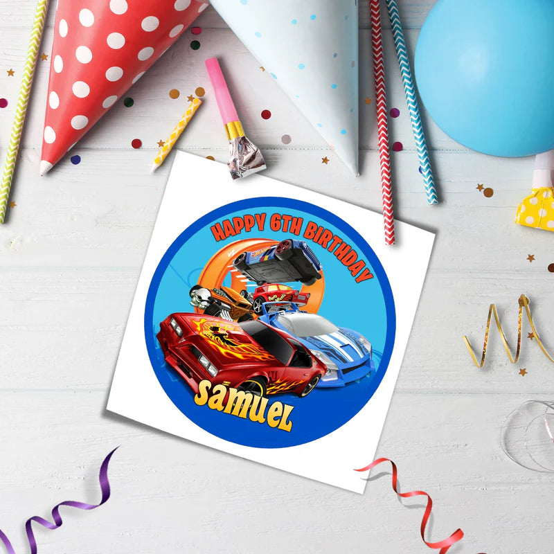 Hot Wheels Cars Personalized Icing Sheet Cake Images