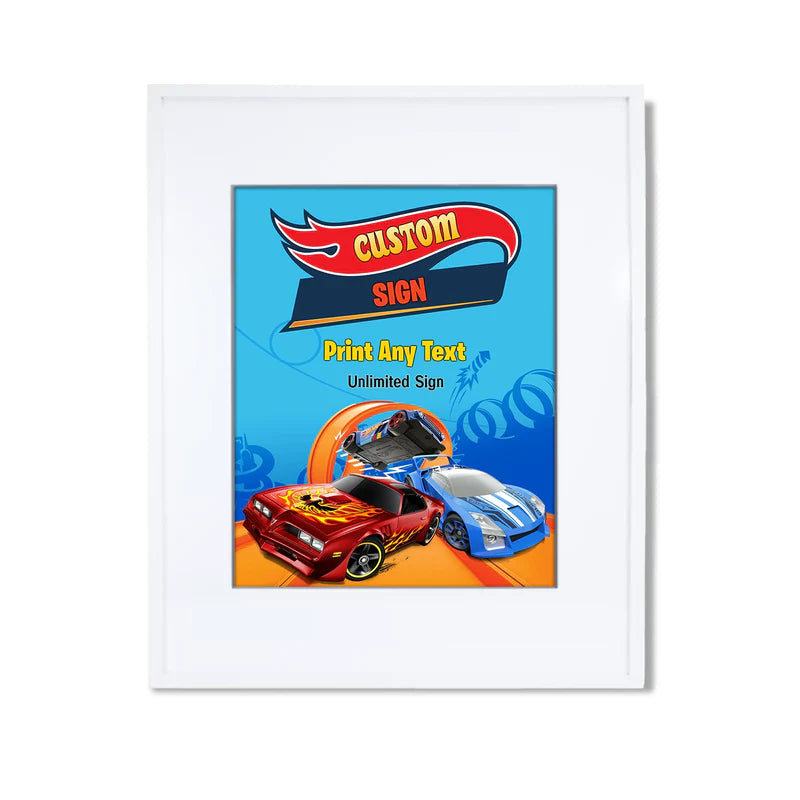 Hot Wheels Cars Custom Sign