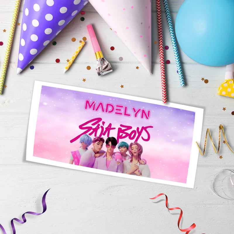 Saja Boys Birthday Decorations, Kpop Demon Hunters Party Supplies, Huntrix Themed, Huntrix Saja Boys Digital Template, Editable Huntrix vs Saja Boys Image SVG PNG