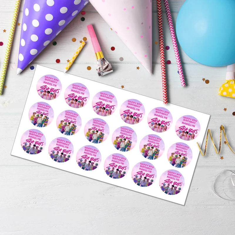 Huntrix - Saja Boys Cupcakes Toppers Personalized Party Decor