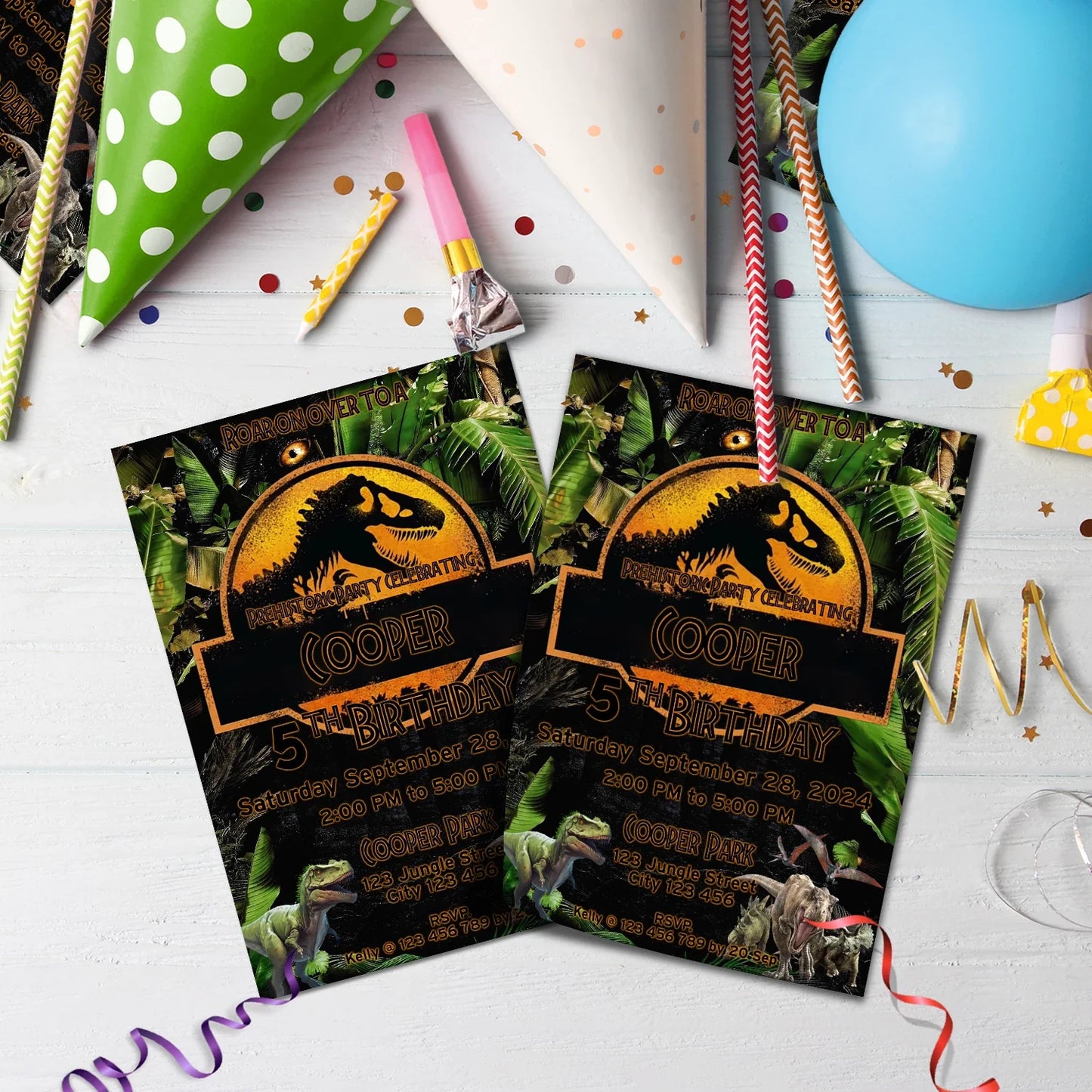 Jurassic World Birthday Decorations, Dinosaur Party Supplies, Trex Themed, Jurassic Park Digital Template, Editable Jurassic World Image SVG PNG