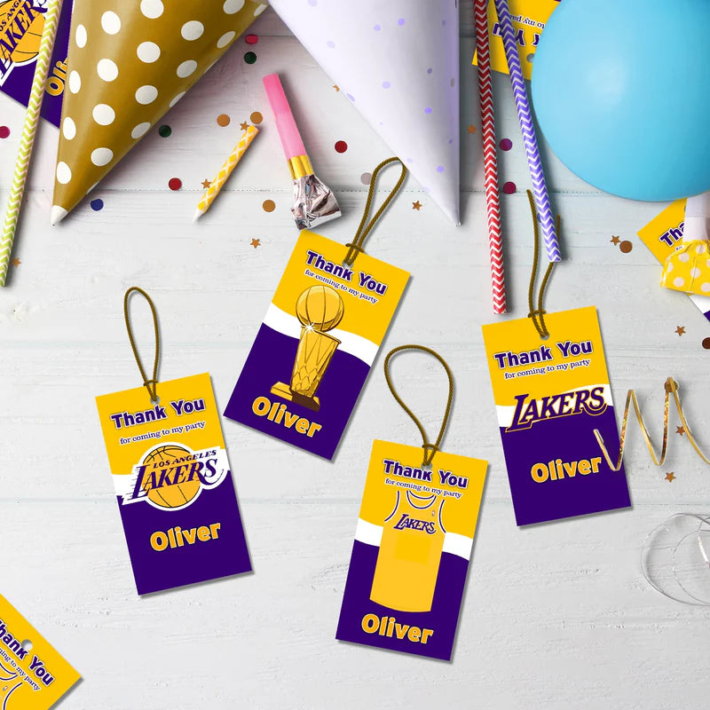 LA Lakers Birthday Decorations, NBA Team Party Supplies, Basketball Themed, Los Angeles Lakers Digital Template, Editable LA Lakers Image SVG PNG