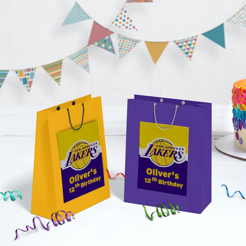 LA Lakers Birthday Decorations, NBA Team Party Supplies, Basketball Themed, Los Angeles Lakers Digital Template, Editable LA Lakers Image SVG PNG
