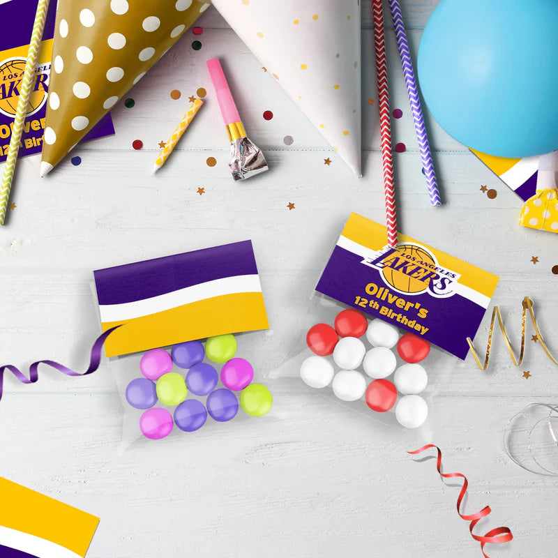 LA Lakers Birthday Decorations, NBA Team Party Supplies, Basketball Themed, Los Angeles Lakers Digital Template, Editable LA Lakers Image SVG PNG