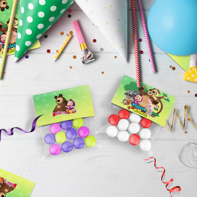 Masha and the Bear Birthday Decorations, Masha Party Supplies, Masha Themed, Masha Digital Template, Editable Masha and the Bear Image SVG PNG