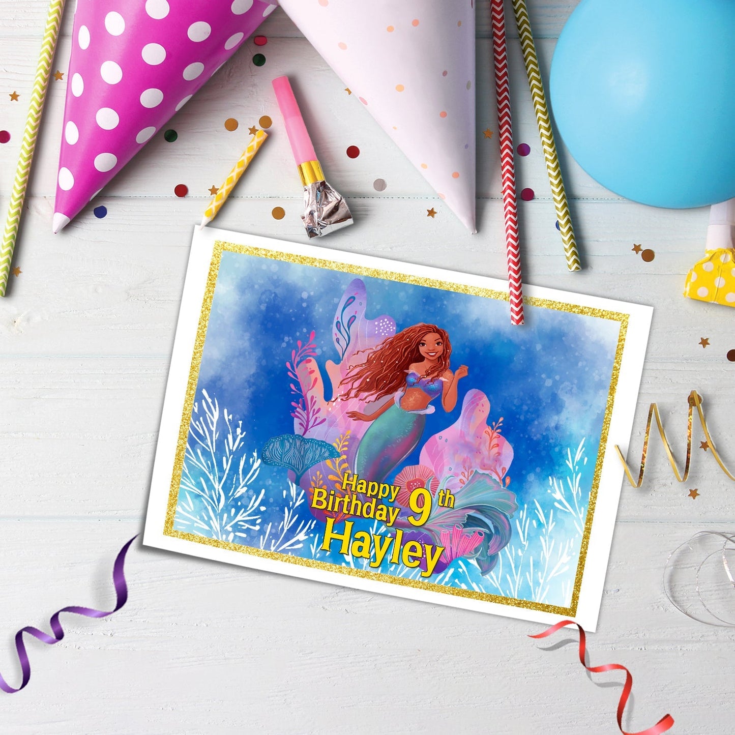 Enhance Your Cake’s Appeal with Our Rectangle Mermaid Personalized Cake Images