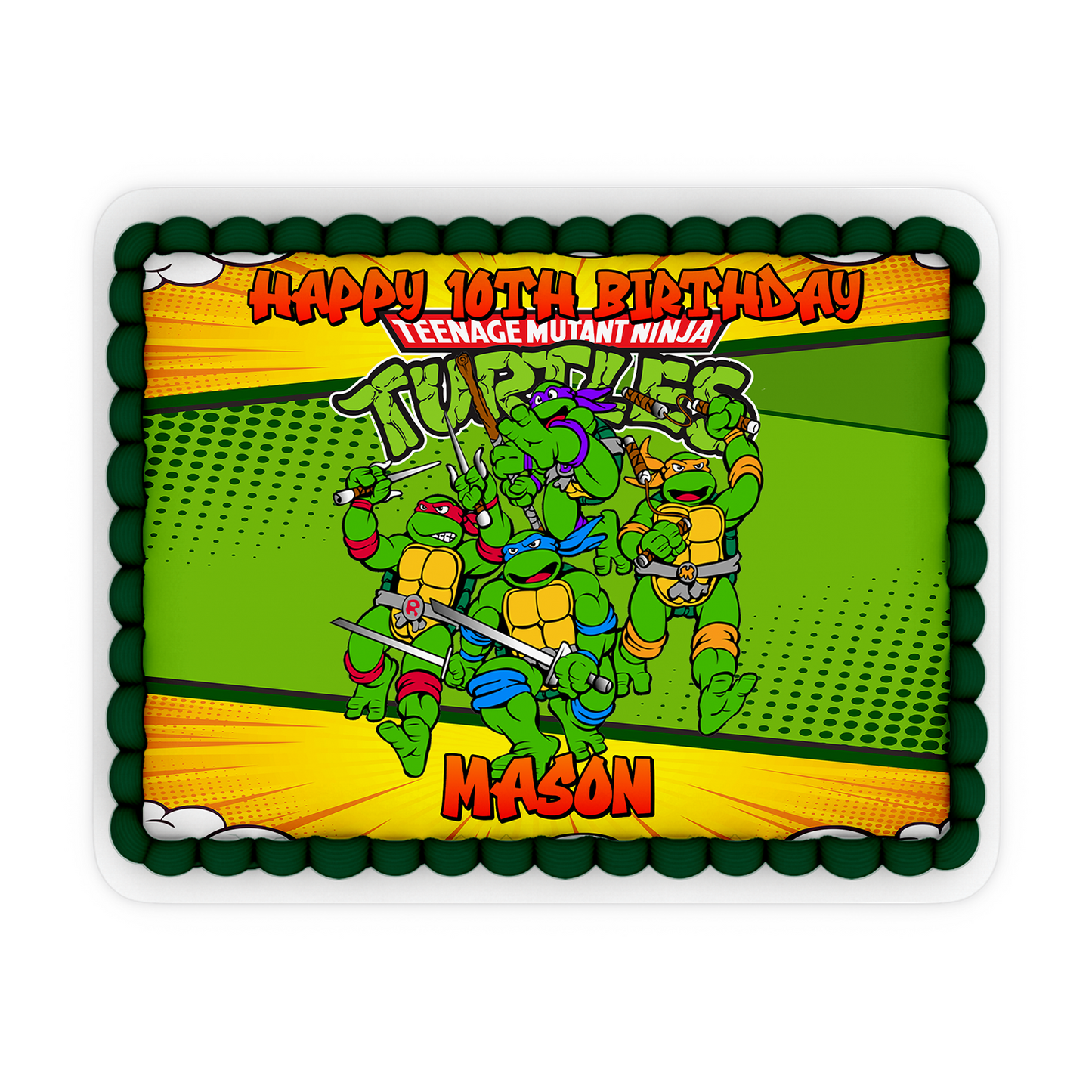 Rectangle personalized Teenage Mutant Ninja Turtles cake images