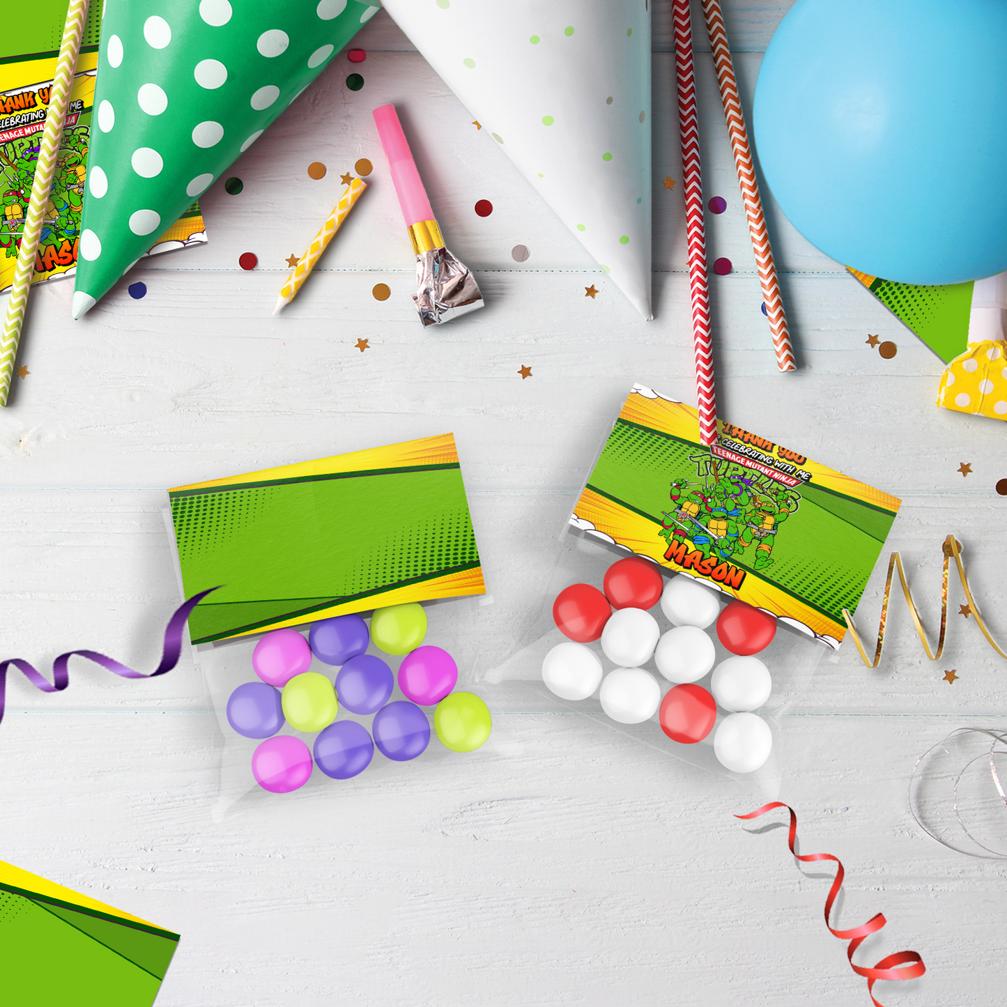 Mutant Ninja Turtles Birthday Decorations, Ninja Turtles Party Supplies, TMNT, Leonardo, Donatello, Raphael and Michelangelo, Teenage Mutant Ninja Turtles SVG