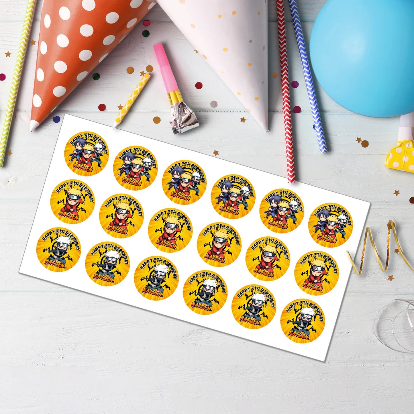 Naruto Personalized Cupcakes Toppers - A Must-Have for Naruto-Themed Parties