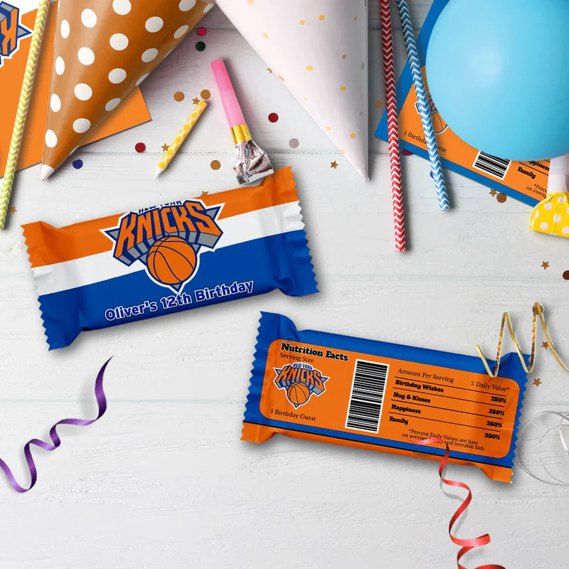 New York Knicks Birthday Decorations, NBA Team Party Supplies, NBA Basketball Team Themed, NewYork Knicks Digital Template, Editable New York Knicks Image SVG PNG