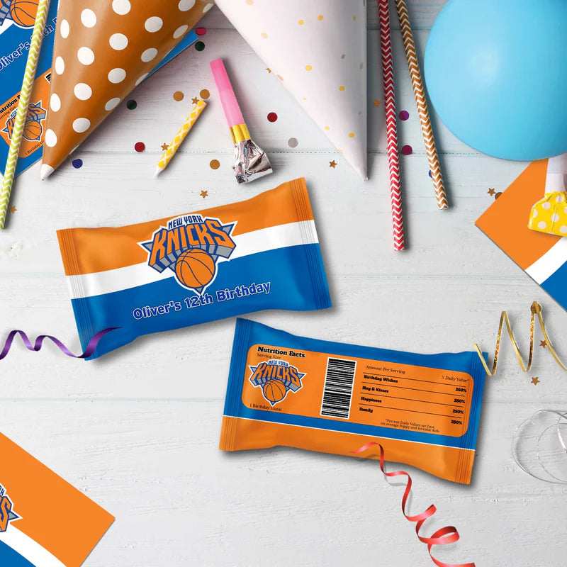 New York Knicks Birthday Decorations, NBA Team Party Supplies, NBA Basketball Team Themed, NewYork Knicks Digital Template, Editable New York Knicks Image SVG PNG