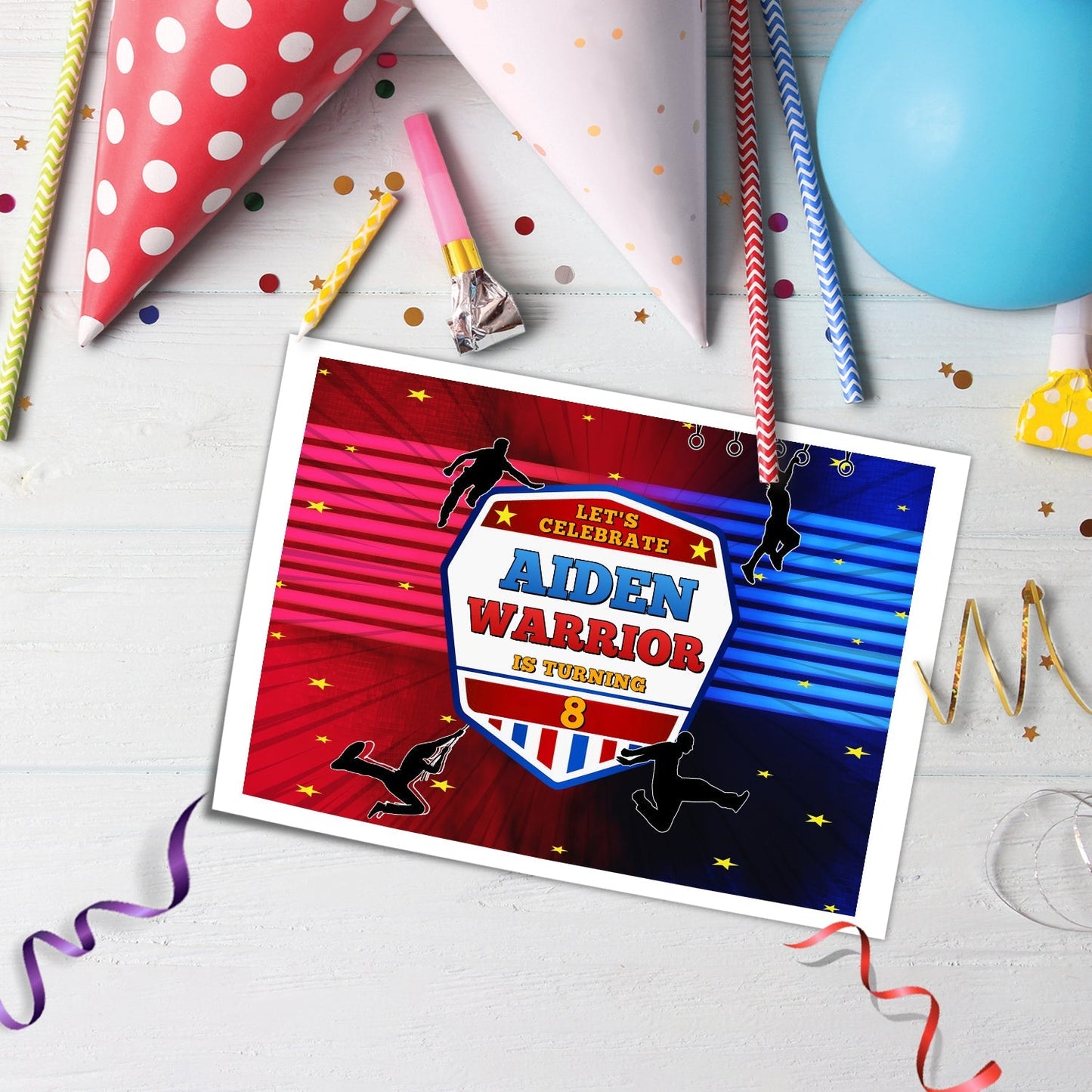 Ninja Warrior - Great for Kids’ Birthday Parties, Add a Unique Touch with Our Rectangle Personalized Cake Images
